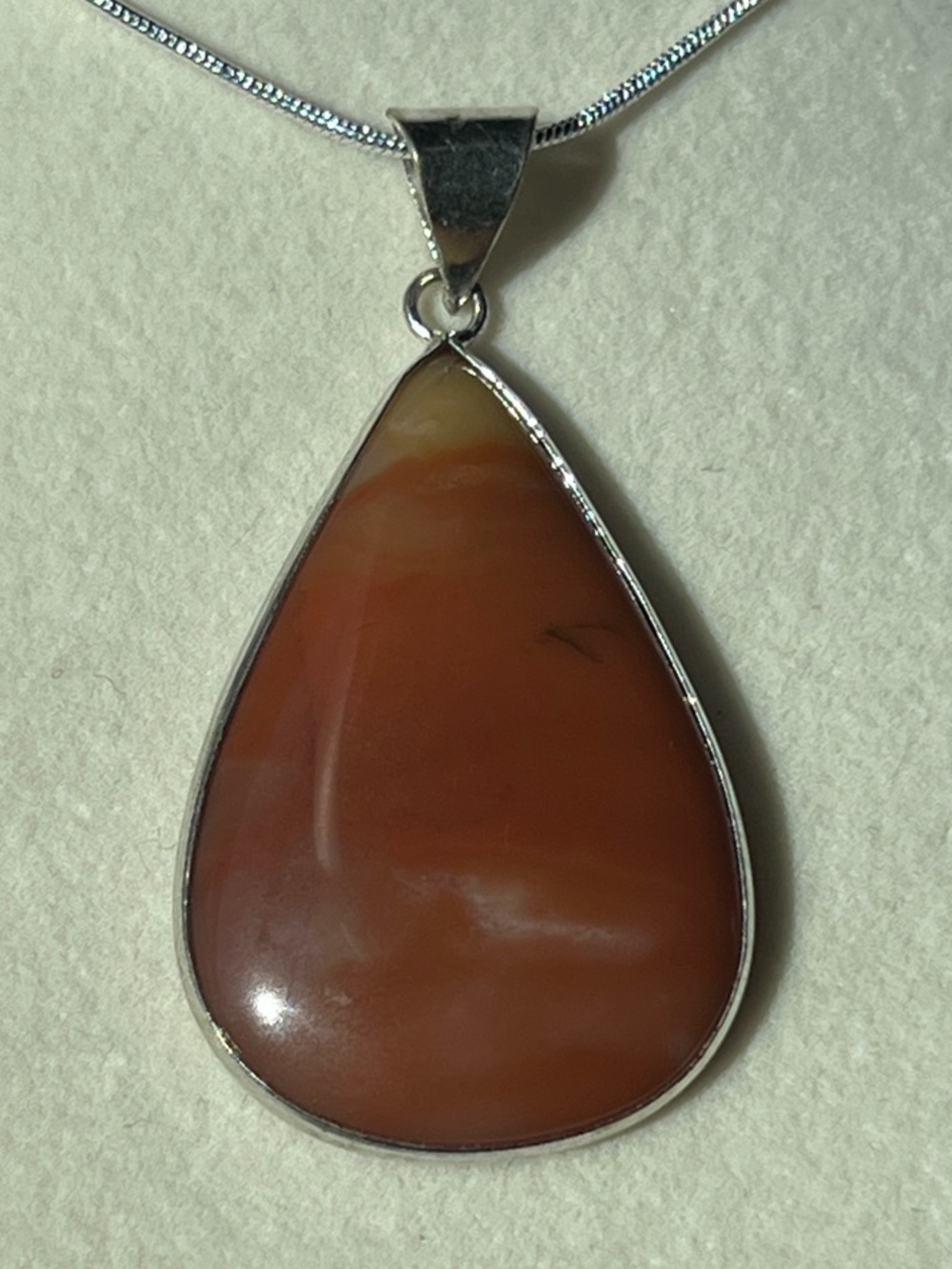 Handcrafted Teardrop Carnelian Pendant Necklace -